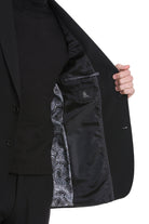 Comfort Fit Notch Lapel Black Classic Blazer - MIB