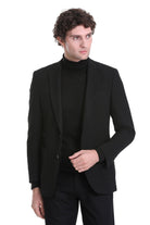 Comfort Fit Notch Lapel Black Classic Blazer - MIB