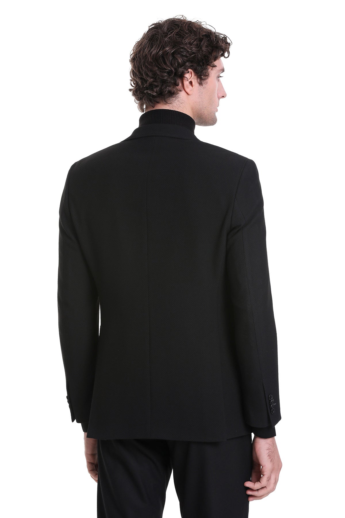 Comfort Fit Notch Lapel Black Classic Blazer - MIB