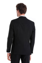 Comfort Fit Notch Lapel Black Classic Suit - MIB