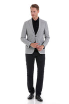 Comfort Fit Notch Lapel Blue Classic Blazer - SAYKI