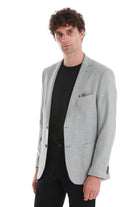 Comfort Fit Notch Lapel Cotton Blend Khaki Classic Blazer