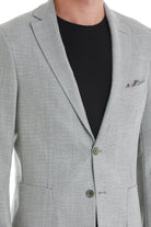 Comfort Fit Notch Lapel Cotton Blend Khaki Classic Blazer