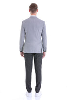 Comfort Fit Notch Lapel Gray Wool Blend Casual Blazer