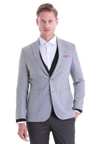 Comfort Fit Notch Lapel Gray Wool Blend Casual Blazer