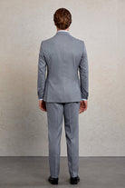 Comfort Fit Notch Lapel Gray Wool Blend Classic Suit - MIB