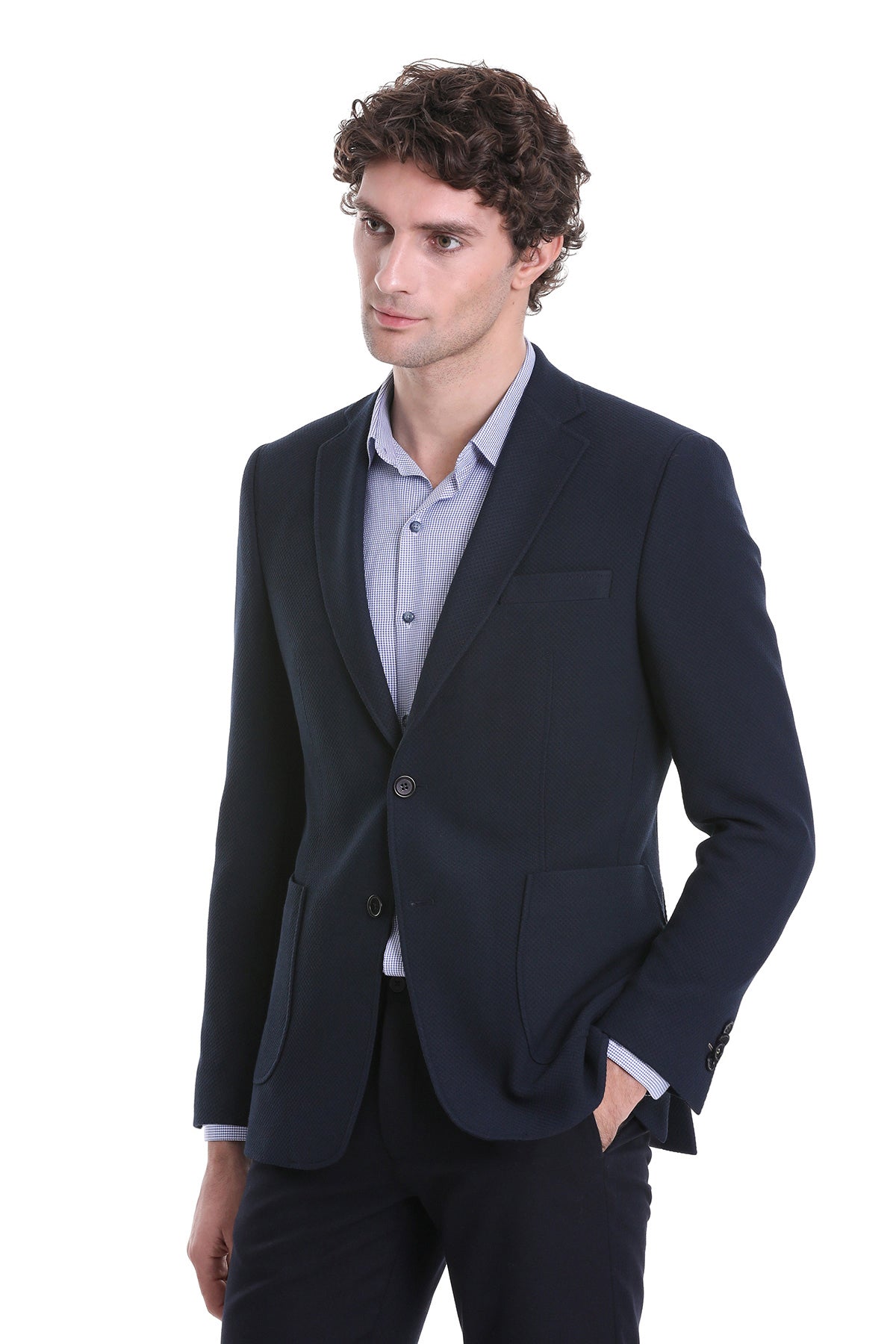 Comfort Fit Notch Lapel Navy Classic Blazer - MIB