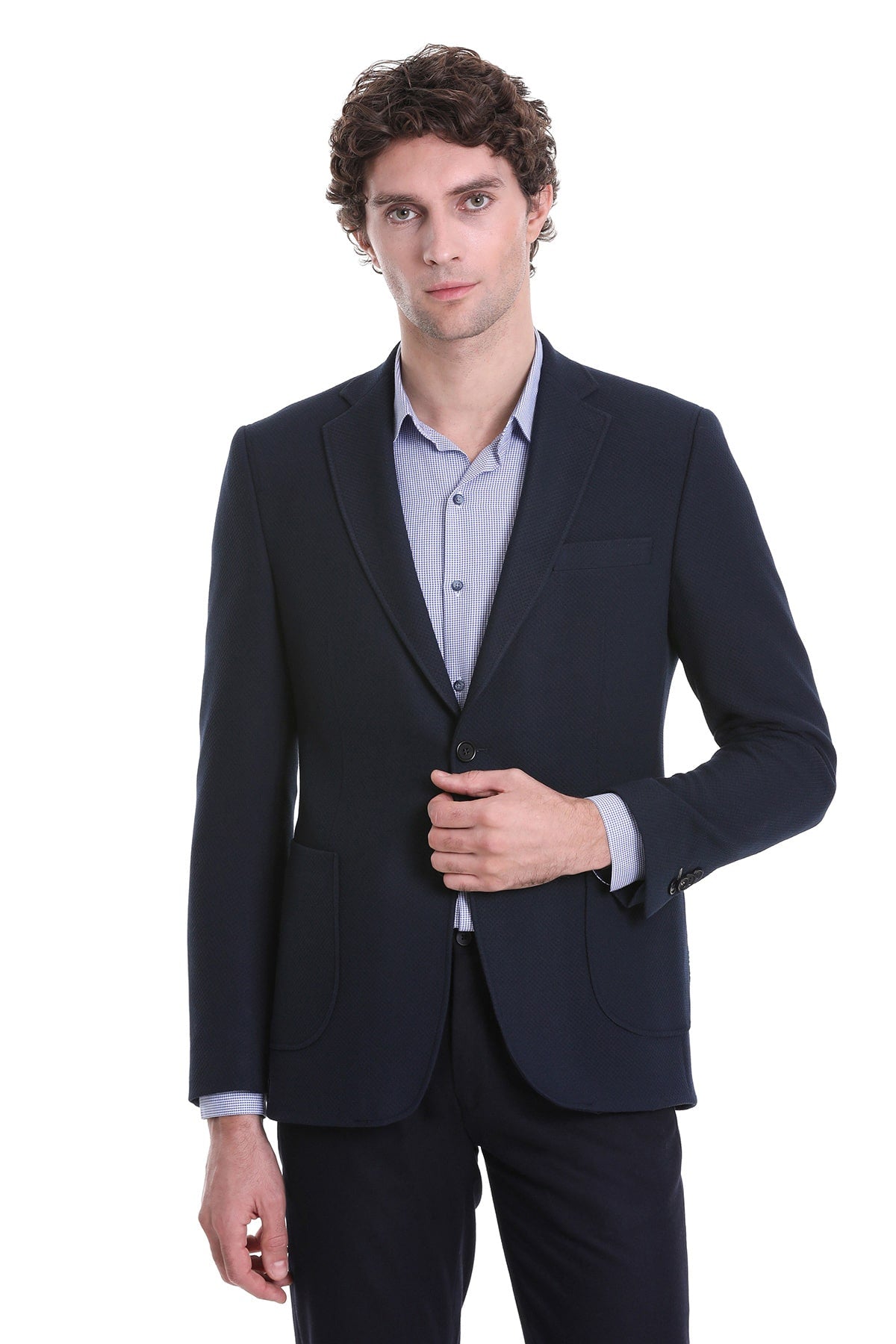 Comfort Fit Notch Lapel Navy Classic Blazer - MIB