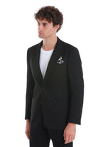 Comfort Fit Peak Lapel Black Classic Blazer - MIB