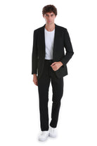 Comfort Fit Peak Lapel Black Classic Blazer - MIB