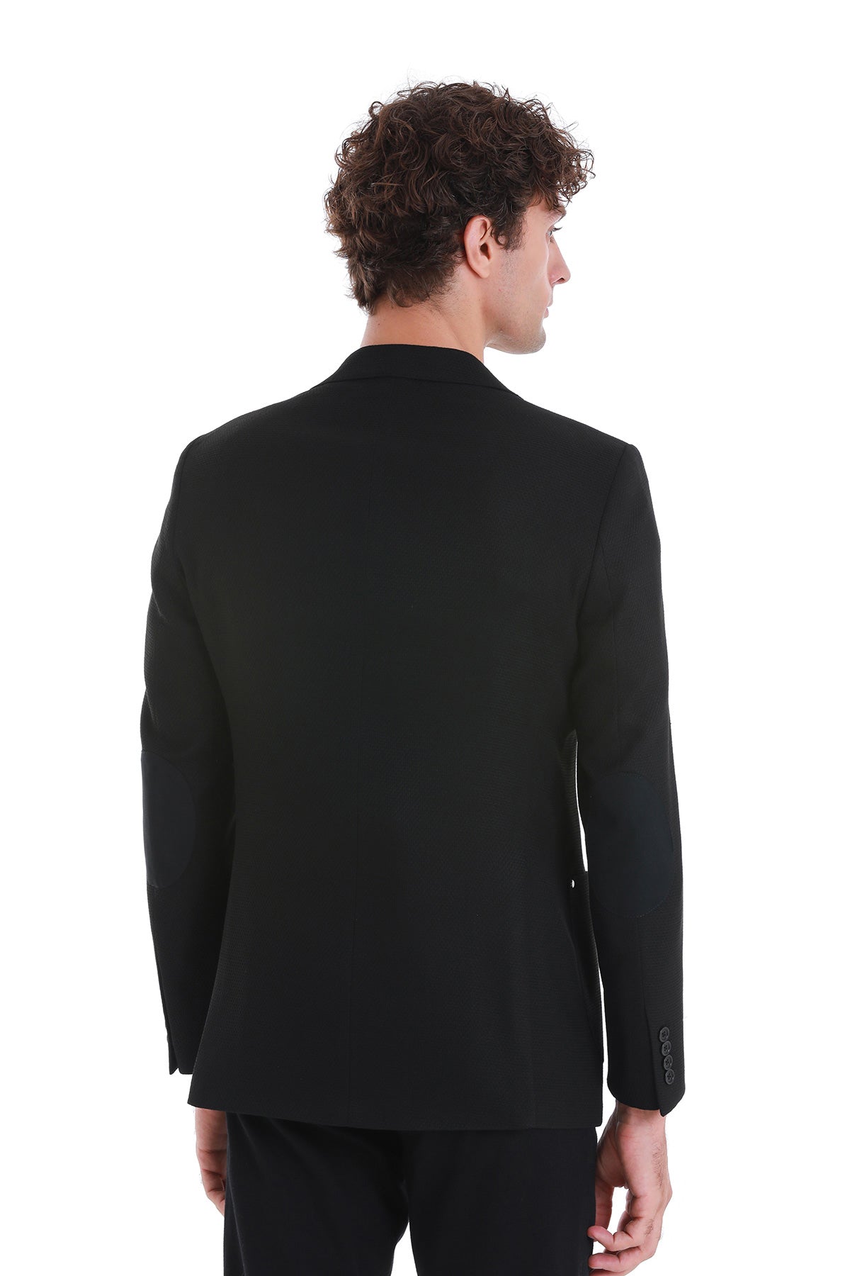 Comfort Fit Peak Lapel Black Classic Blazer - MIB