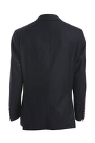 Comfort Fit Peak Lapel Dark Navy Casual Blazer - SAYKI