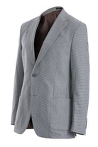 Comfort Fit Peak Lapel Light Gray Casual Blazer - SAYKI