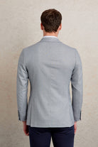 Comfort Fit Peak Lapel Light Gray Casual Blazer - SAYKI