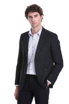 Comfort Fit Peak Lapel Navy Classic Blazer - MIB