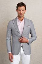 Comfort Fit Peak Lapel Stone Casual Blazer - SAYKI