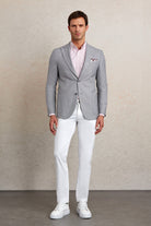 Comfort Fit Peak Lapel Stone Casual Blazer - SAYKI