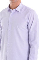 Comfort Fit Pin Check Cotton Blend Lilac Casual Shirt - MIB