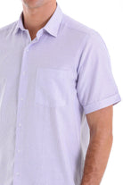 Comfort Fit Pin Check Cotton Blend Lilac Dress Shirt - MIB