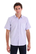 Comfort Fit Pin Check Cotton Blend Lilac Dress Shirt - MIB