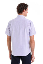 Comfort Fit Pin Check Cotton Blend Lilac Dress Shirt - MIB