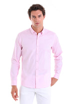 Comfort Fit Plain 100% Cotton Pink Casual Shirt - MIB