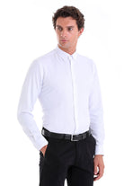 Comfort Fit Plain Cotton Blend White Casual Shirt - MIB