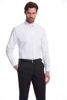 Comfort Fit Plain Cotton Blend White Dress Shirt - MIB