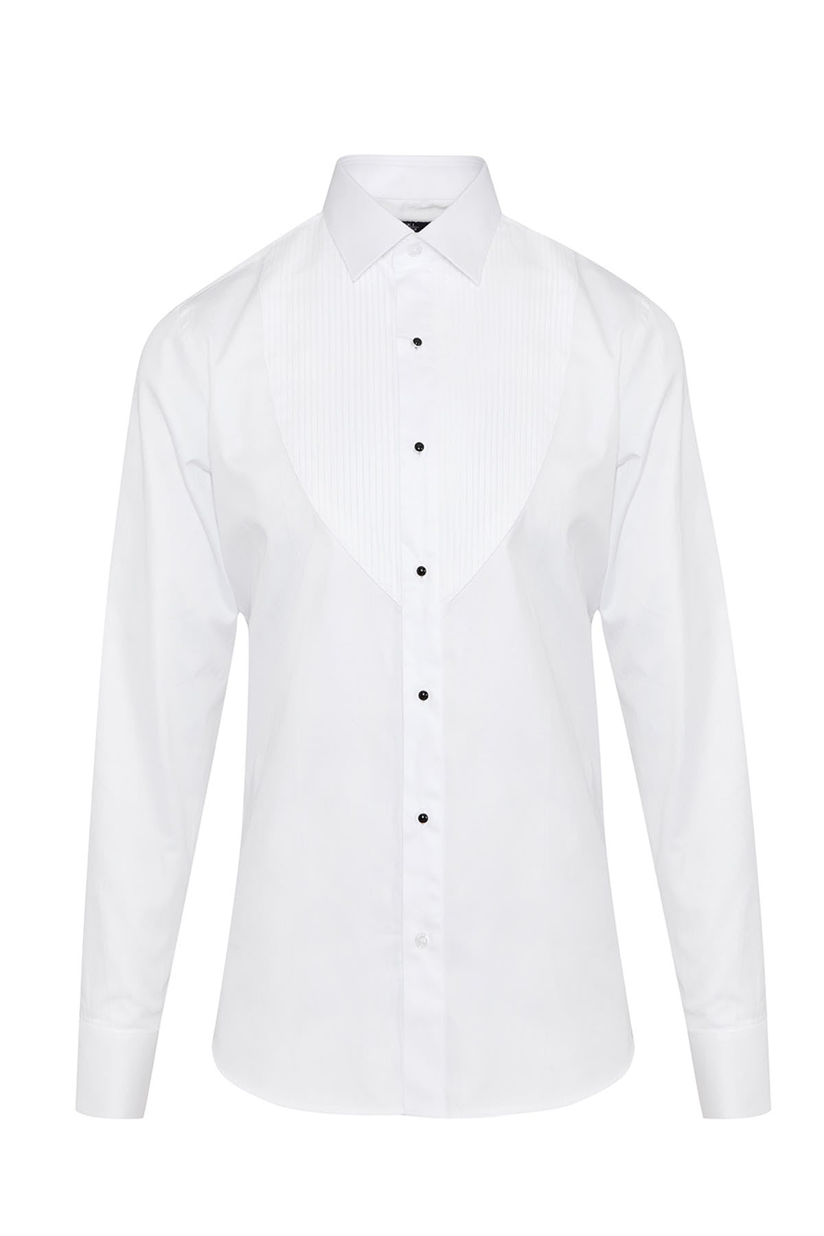 Comfort Fit Plain French Cuff Cotton White Tuxedo Shirt