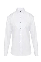 Comfort Fit Plain French Cuff Cotton White Tuxedo Shirt