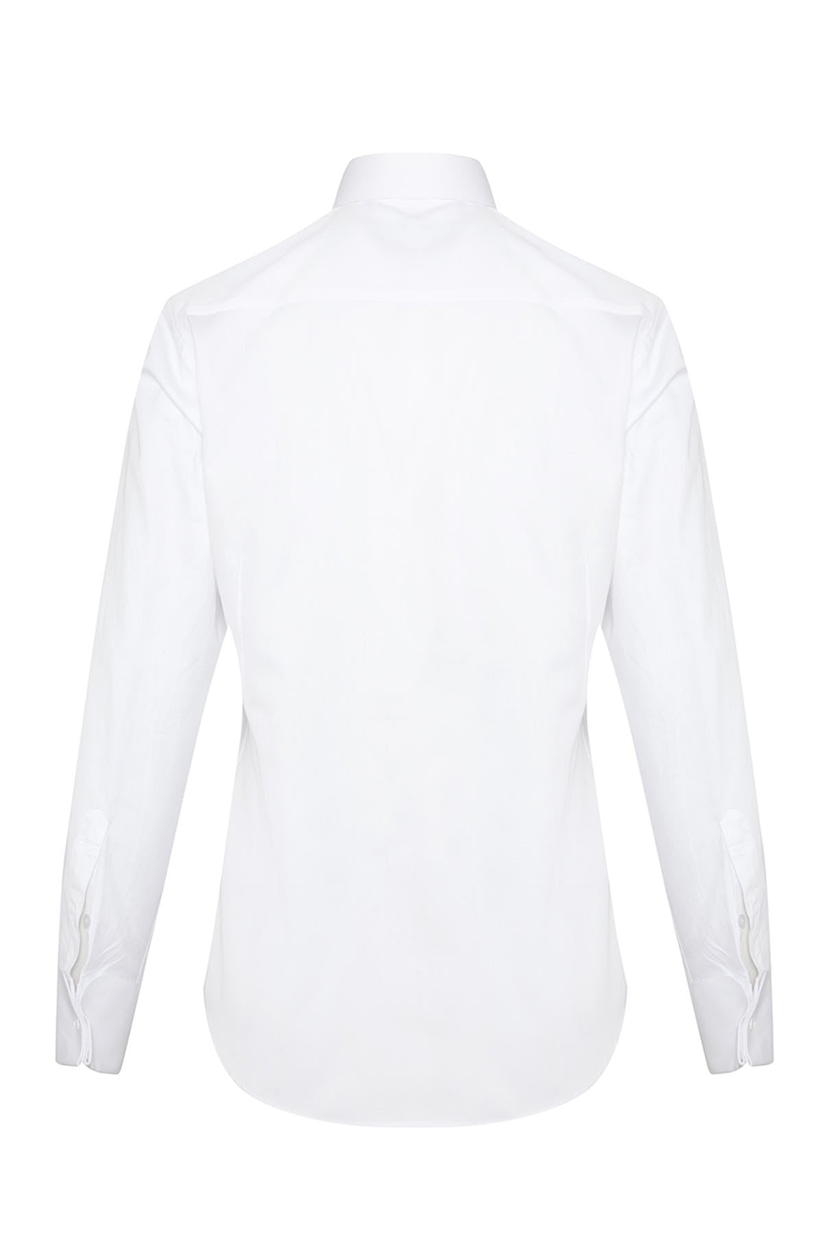 Comfort Fit Plain French Cuff Cotton White Tuxedo Shirt