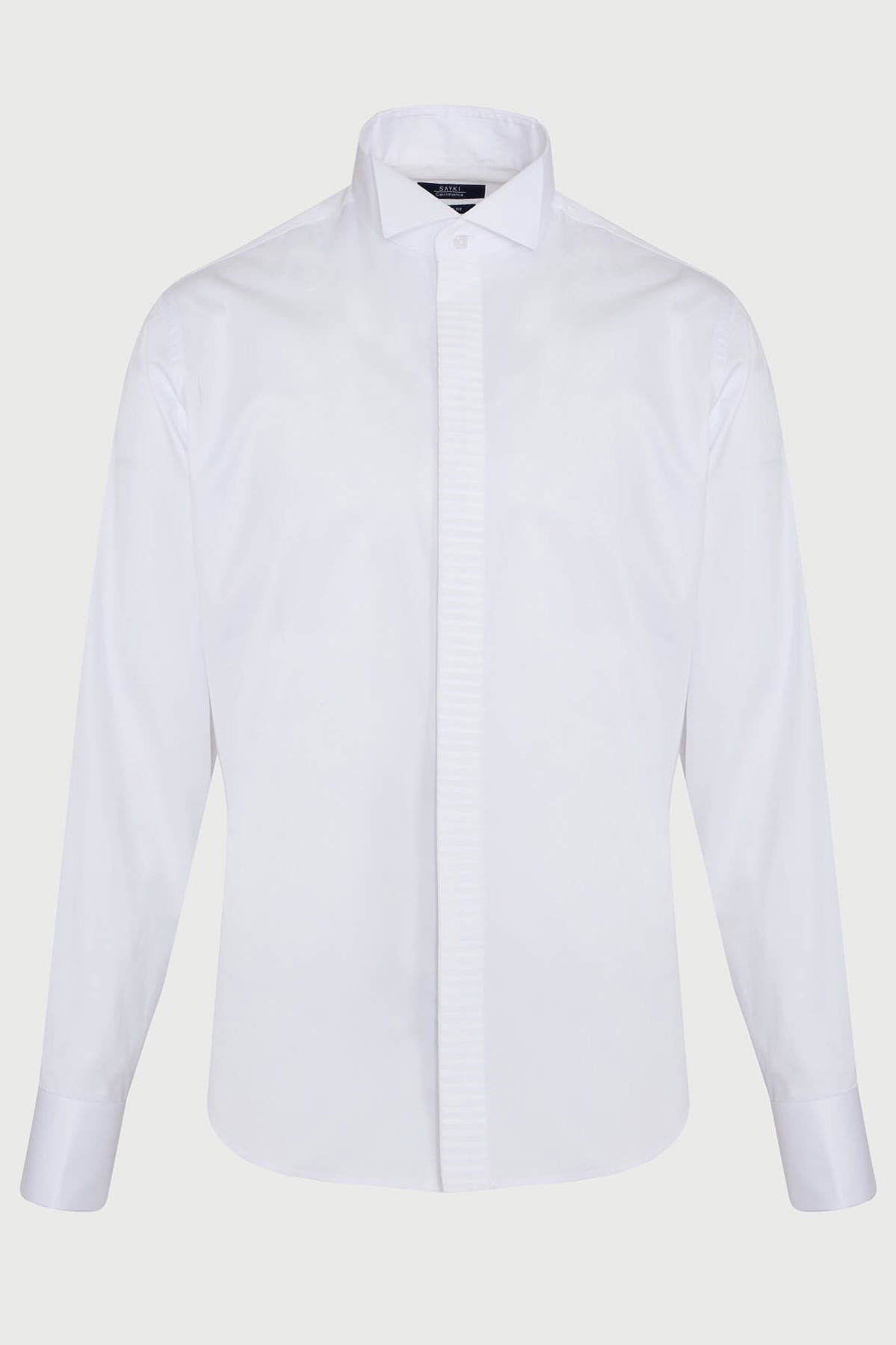 Comfort Fit Plain French Cuff Wing Tip White Tuxedo Shirt