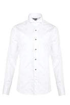 Comfort Fit Plain Wing Tip French Cuff White Tuxedo Shirt