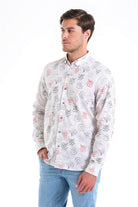 Comfort Fit Printed 100% Cotton Beige Casual Shirt - MIB