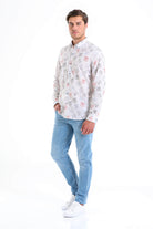 Comfort Fit Printed 100% Cotton Beige Casual Shirt - MIB