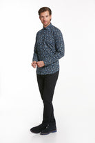 Comfort Fit Printed Cotton Navy Casual Shirt - MIB