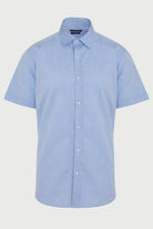 Comfort Fit Short Sleeve Cotton Blue Dress Shirt - MIB