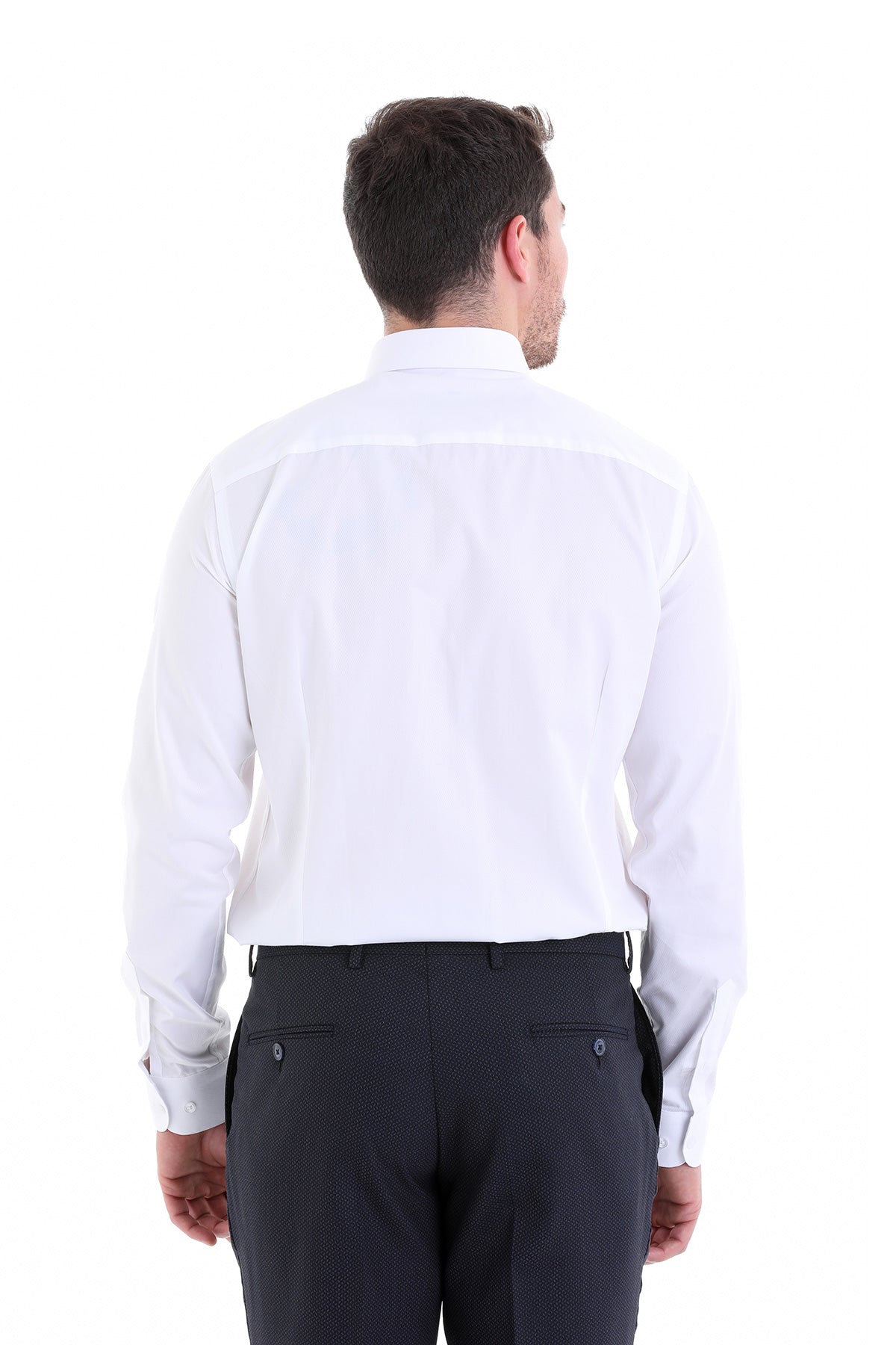 Comfort Fit Spread Collar 100% Cotton White Dress Shirt