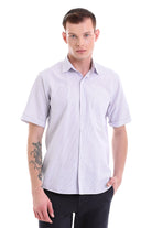 Comfort Fit Striped Cotton Blend Lilac Dress Shirt - MIB