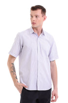 Comfort Fit Striped Cotton Blend Lilac Dress Shirt - MIB