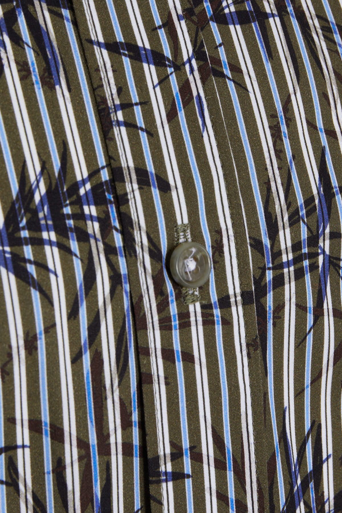 Comfort Fit Striped Printed Cotton Khaki Casual Shirt - MIB