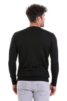 Comfort Fit Wool Blend Black Crewneck Sweater - MIB