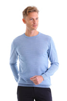 Comfort Fit Wool Blend Blue Crewneck Sweater - MIB