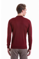 Comfort Fit Wool Blend Brick Mock Neck Sweater - MIB