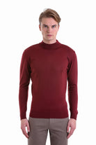 Comfort Fit Wool Blend Brick Mock Neck Sweater - MIB