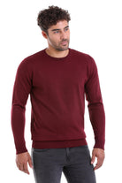 Comfort Fit Wool Blend Burgundy Crewneck Sweater - MIB