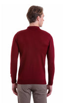 Comfort Fit Wool Blend Burgundy Polo Sweater - MIB