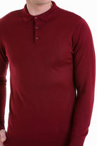 Comfort Fit Wool Blend Burgundy Polo Sweater - MIB