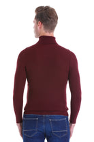 Comfort Fit Wool Blend Burgundy Turtleneck Sweater - MIB