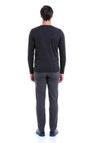 Comfort Fit Wool Blend Charcoal Crewneck Sweater - MIB